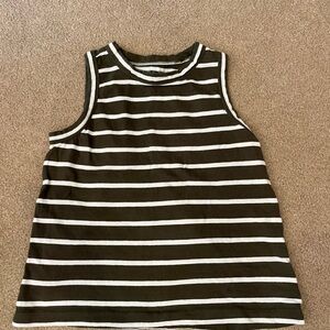 Loft olive and white striped tank